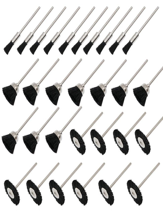 دي آي واي كرافتس مجموعة فرش تنظيف وتلميع يدوية الصنع بشعيرات نايلون ناعمة، مزودة بقاعدة سلكية، وساق 2.35 مم، متوافقة مع أدوات الحفر الدوارة من دريميل. (رقم التصميم 6، عبوة من 30 قطعة) - Image 1